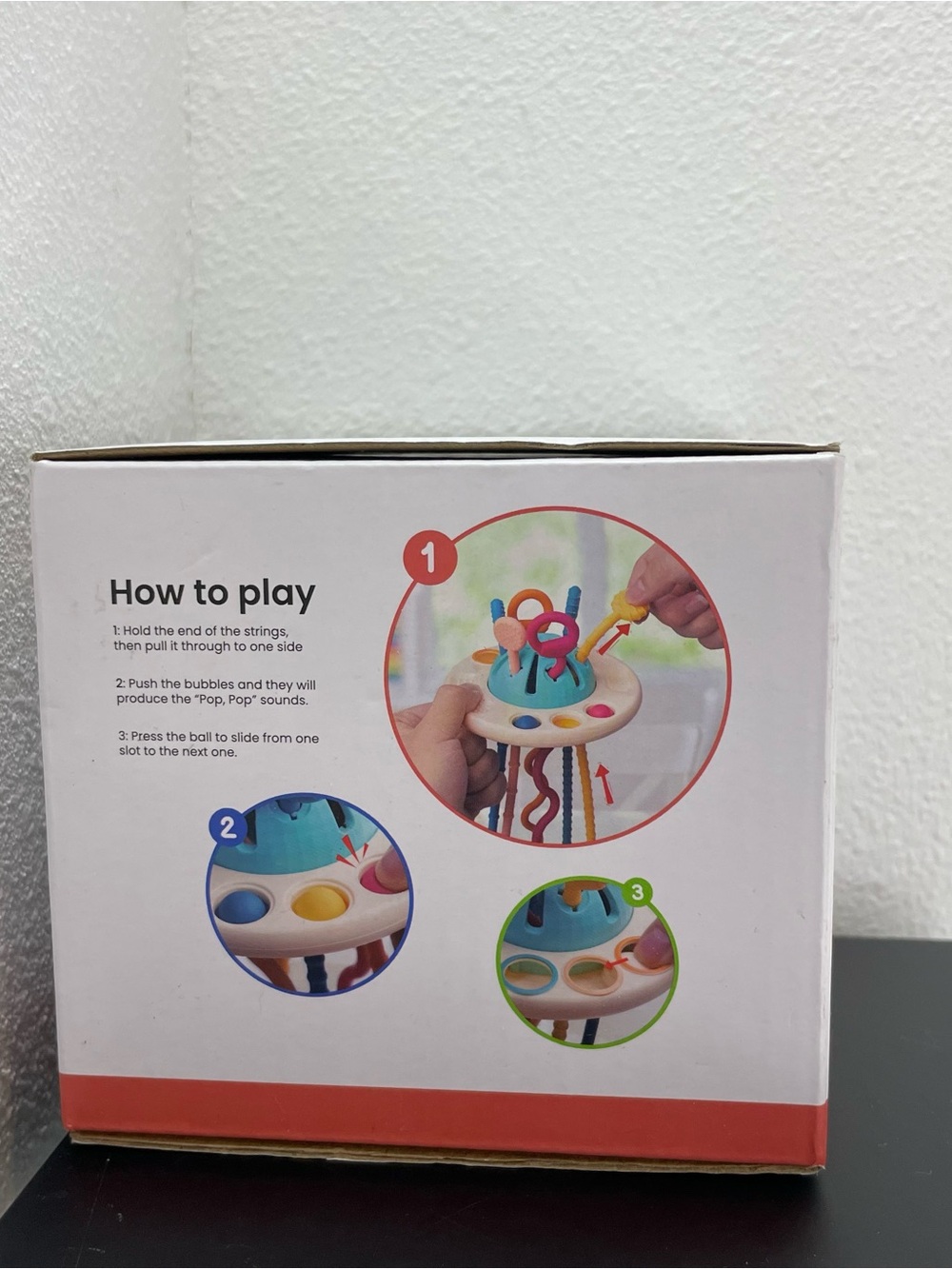 NEW LiKee Sensory Toy for Toddlers - Montessori UFO Pull String & Pop Bubbles